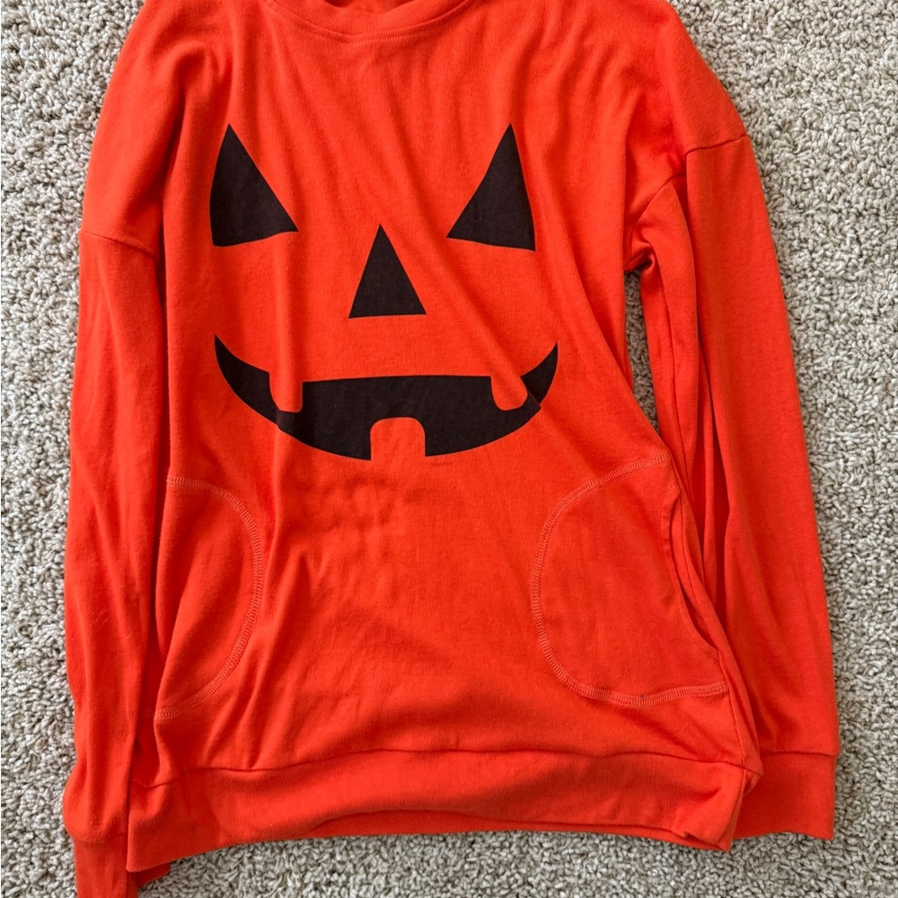 Orange Pumpkin Face Sweatshirt